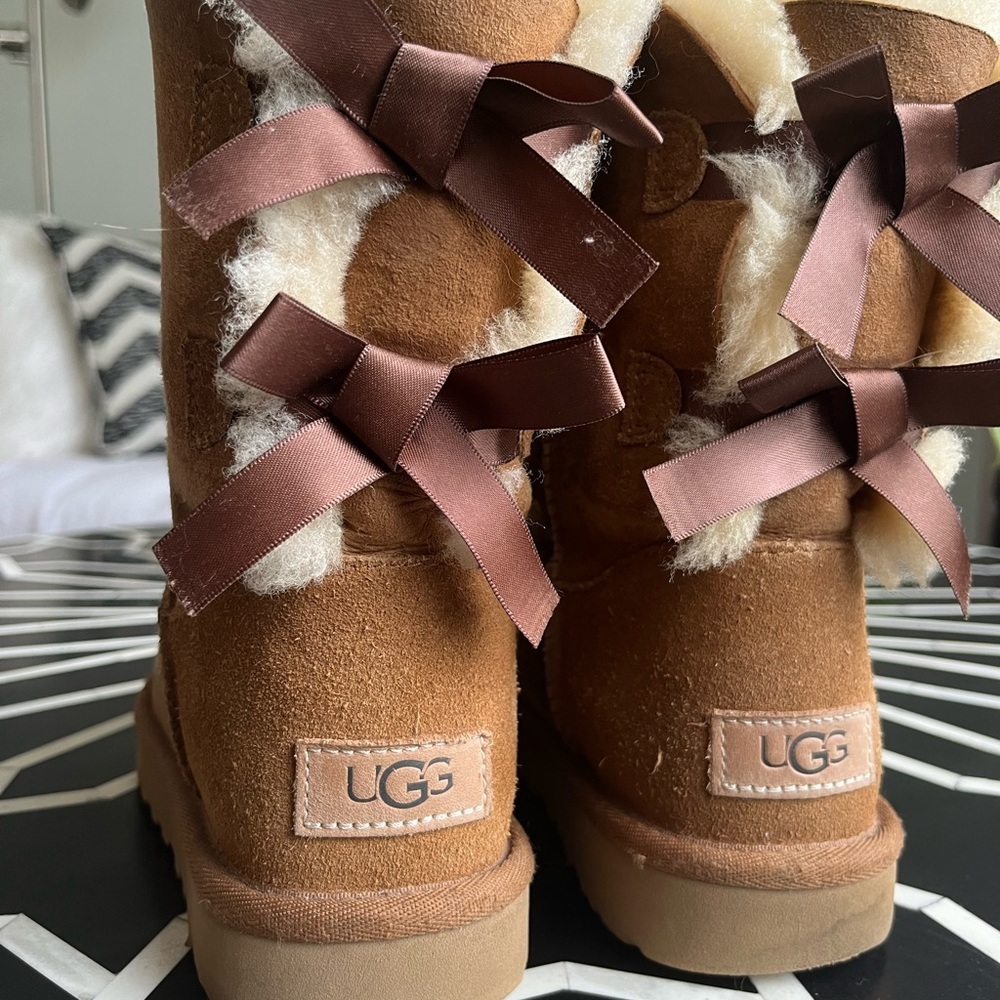 UGG® Bailey Suede Bow II Water-Repellent Cold Weather Boots - Picture 5 of 15